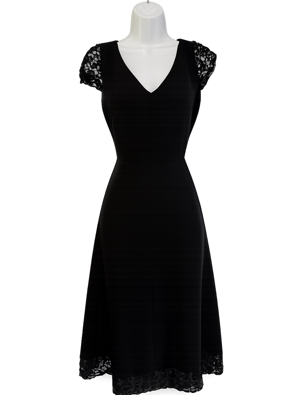 Talbots black lace-trim sleeveless dress, Y2K(1990-1995)
Size 8